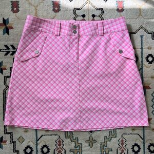 Nike Golf Bubblegum Pink Gingham Skort, Size 8